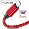 kf-S31b90dd61efa4118bbe072d065f9d3d3Q USB Type C Cable Date Sync 2.4A Fast Charging Nylon Braided Wire Charger Cable For Samsung Huawei Android Mobile Phone 1M 2M 3M