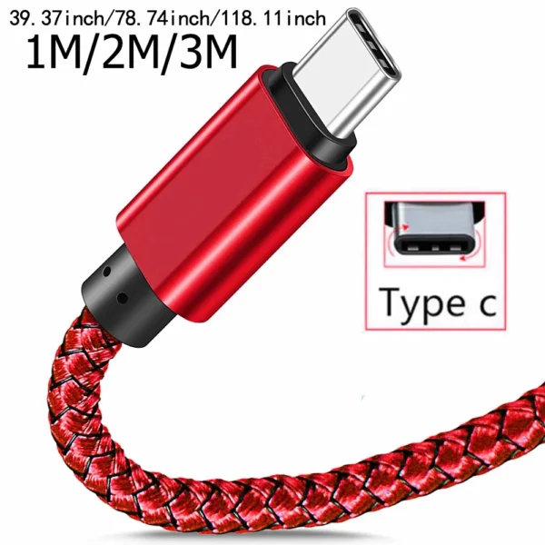 kf-S31b90dd61efa4118bbe072d065f9d3d3Q USB Type C Cable Date Sync 2.4A Fast Charging Nylon Braided Wire Charger Cable For Samsung Huawei Android Mobile Phone 1M 2M 3M