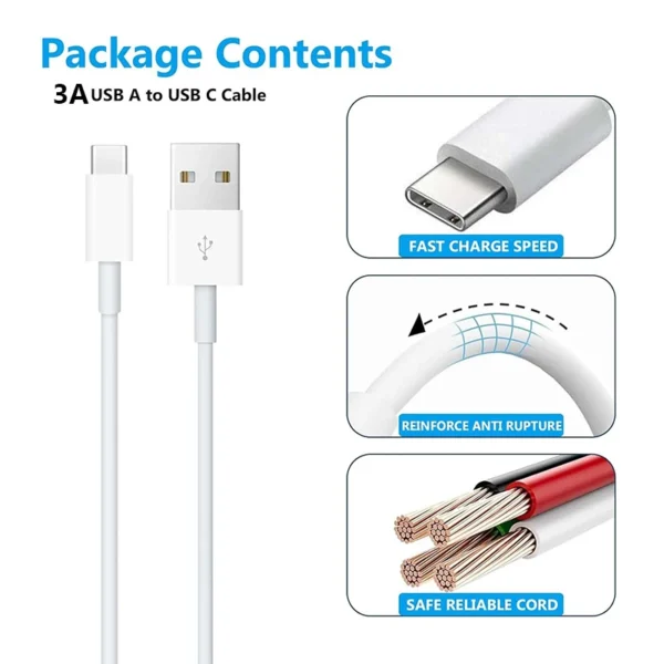 USB A to Type C Cable 3A Fast Charging Wire Mobile Phone Line USB C Adapter Cable Cord For Samsung Xiaomi Andriod Mouse Data