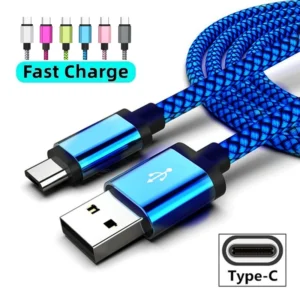 USB Type C Cable Date Sync 2.4A Fast Charging For Samsung Huawei Android Mobile Phone 1M 2M 3M Nylon Braided Wire Charger Cable