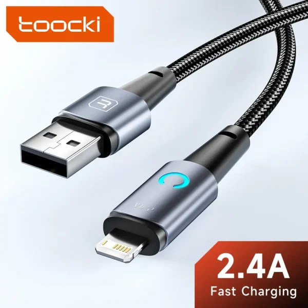 kf-Sb42072597d86429fbcc62da66d0c130fm Toocki USB to Lighting or Type C Cable for iPhone 14 13 12 Pro Max 8 7 plus Led Charger USB C Cable Fast Charging Cable 1m 2m