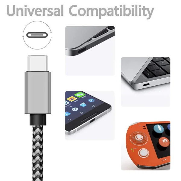 USB Type C Cable Date Sync 2.4A Fast Charging For Samsung Huawei Android Mobile Phone 1M 2M 3M Nylon Braided Wire Charger Cable